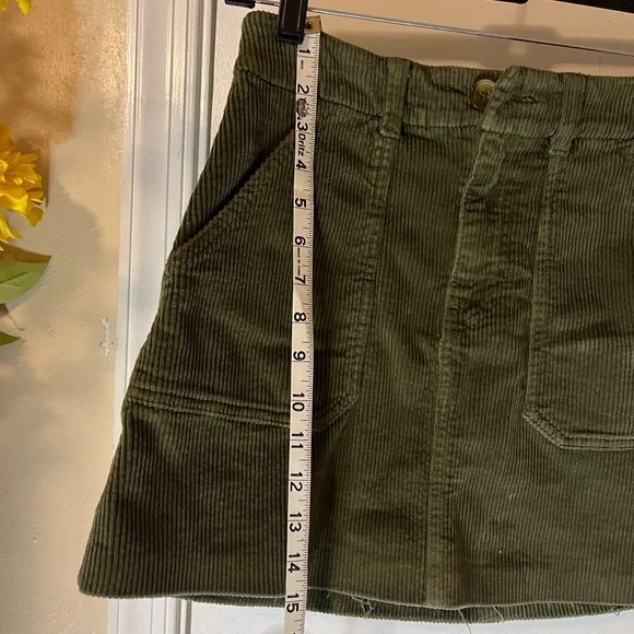 American Eagle Outfitters Olive Corduroy Skirt - Picture 6 of 6
